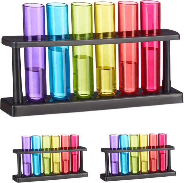 Relaxdays 18er Set bunte Shotgläser aus bruchsicherem Kunststoff, Multicolor - Bild 1