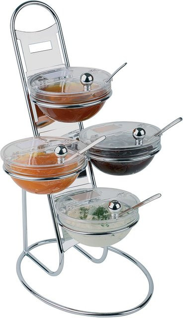 APS Buffetleiter LITTLE mit 4 Schalen, rund, transparent/Edelstahl, B/Ø/H: 30 x 30 x 48 cm - Bild 1