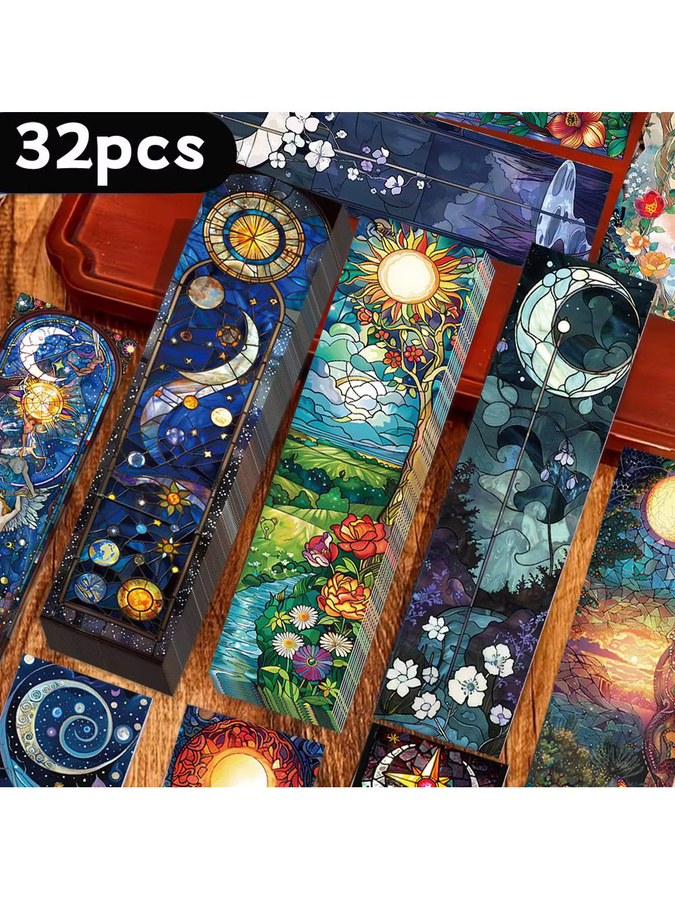 32 Stück bemalte Glas-Lesezeichen mit Windmotiv in Multicolour von tlenpo - Bild 5