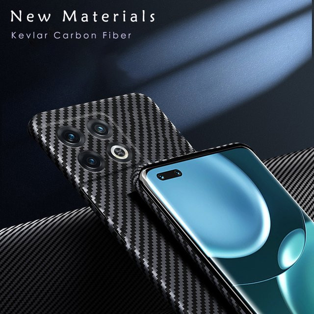 Ultradünne Hart-PC Schutzhülle mit mattem Kohlefaser-Design für OnePlus 11 11R 10R 9R 9RT 10T 10 9 Pro in Schwarz und Blau - Bild 1