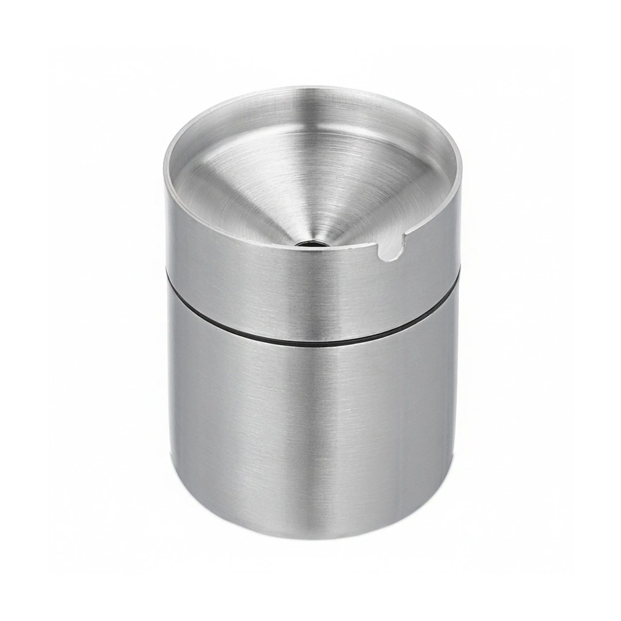 Relaxdays Aschenbecher mit Deckel aus Edelstahl in Silber, Durchmesser: 8,5 cm, Höhe: 7 cm - Bild 2