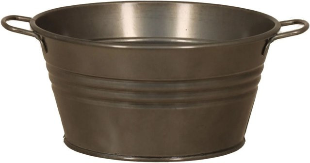 Zinkschale mit Griff in Schwarz im Blacklook, Durchmesser: 21 cm, Höhe: 11 cm - Bild 1