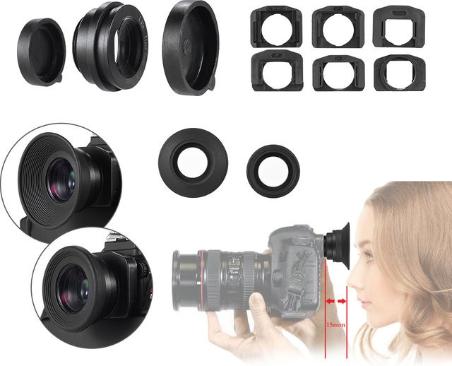 Arealer Fixfokus Augenmuschel Lupe Sucher Okular 1,51x für DSLR Kameras Schwarz - Bild 1