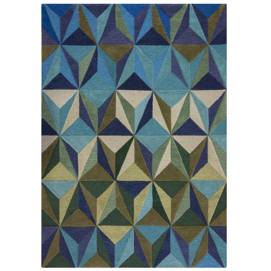Flair Rugs Wollteppich Reverie Modern Geometric Blau-Grün B: 160 cm, T: 230 cm - Bild 2