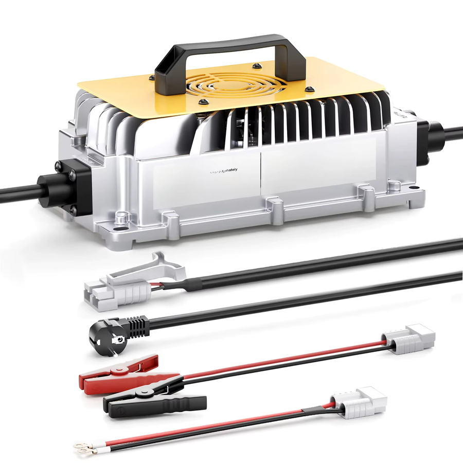 NOEIFEVO 48V 51,2V 16S LiFePO4 Batterieladegerät, 58,4V 20A Lithium-Ladegerät in Silber für Golfwagen, Wohnmobile, Trolling-Motoren und Hausbatterien - Bild 1