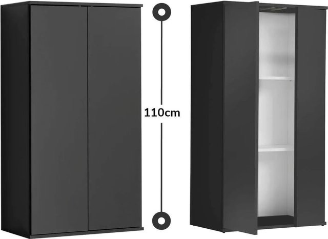 mokebo Midischrank Mehrzweckschrank in Anthrazit B/T/H: 60 x 34 x 110 cm - Bild 1