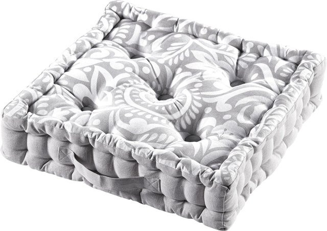 Reversibles Sitzkissen Viva Domo in Grau, quadratisch und modern - Bild 1