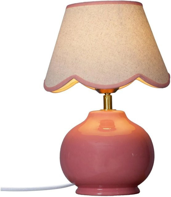 PR Home Nell Tischleuchte aus Keramik in Rosa, B/T/H: 23 x 34 x 34 cm - Bild 1