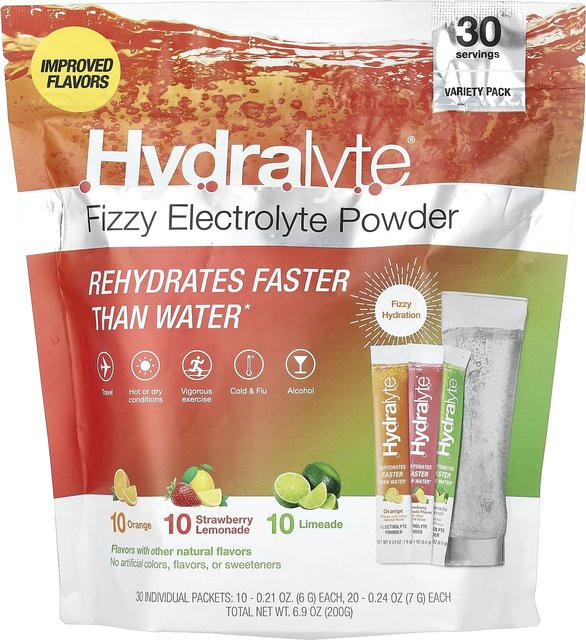Hydralyte Getränkepulver, Sortenpackung, Orange, Erdbeere, 30 Beutel - Bild 1