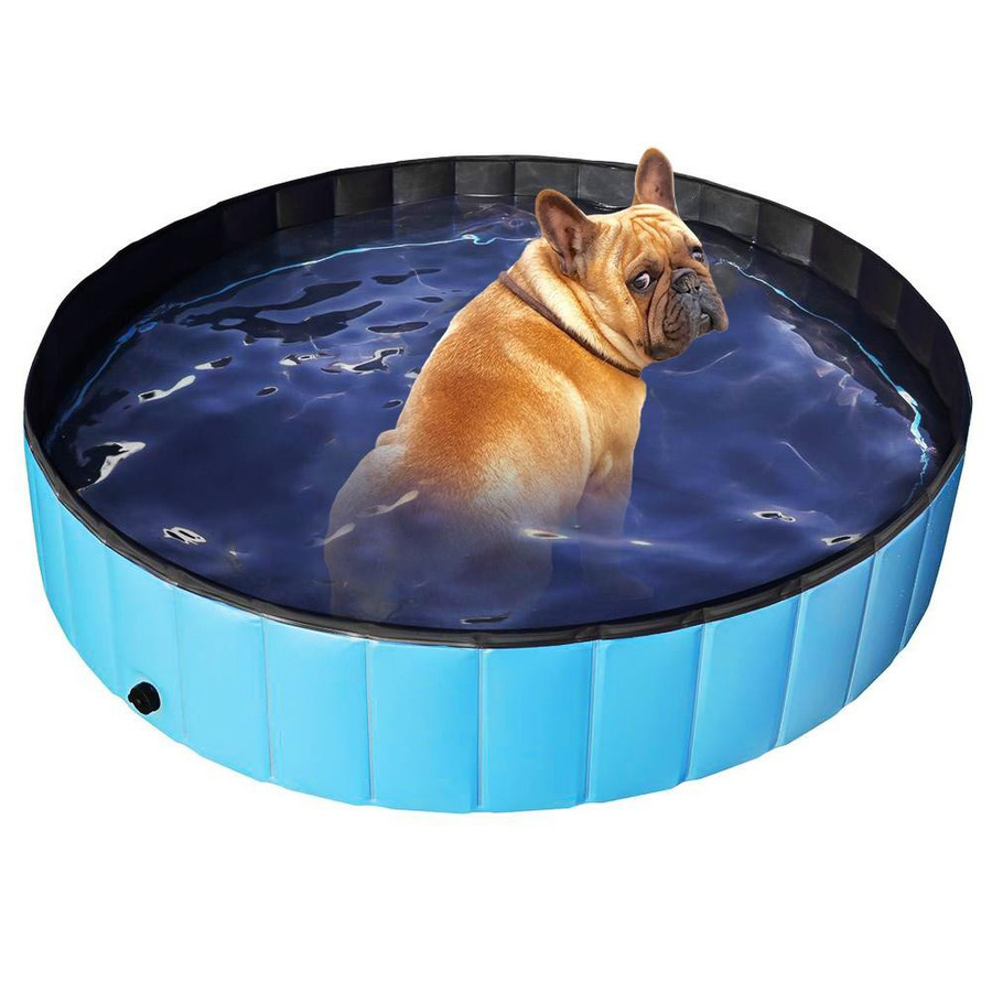 Faltbarer runder Kinderpool aus PVC in Blau von TOMTOP JMS, Durchmesser: 120 cm, Höhe: 30 cm - Bild 4
