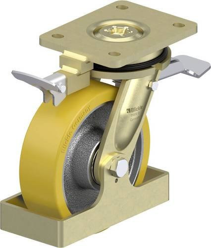 Blickle Schwerlast-Lenkrolle LS-GTH 160K-ST-RI4-FS in Silber mit 160 mm Rad-Durchmesser und einer Tragfähigkeit von max. 800 kg - Bild 1