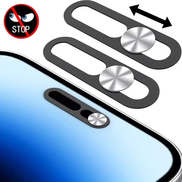 Webcam-Abdeckung als Datenschutz-Schutzschieber für iPhone 16 Pro Max, 15, 14 Pro und Pro Max in Schwarz - Bild 1
