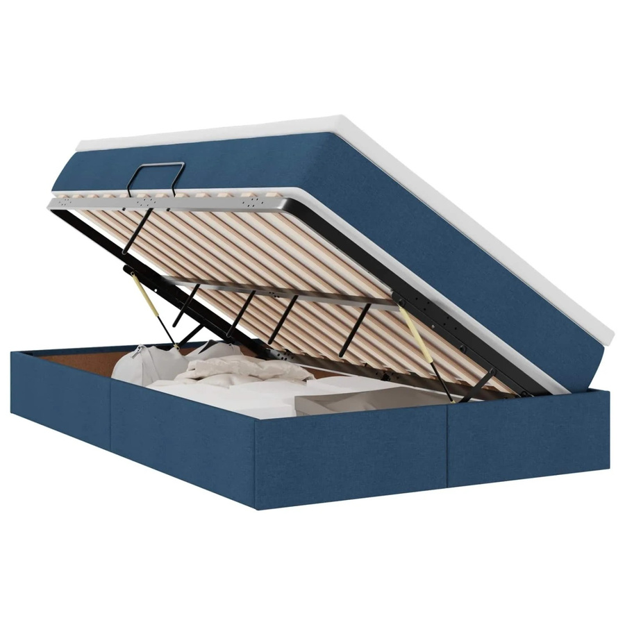 vidaXL Aufbewahrungsbett mit Matratze in Blau, B/T/H: 120 x 194 x 48,5 cm - Bild 2