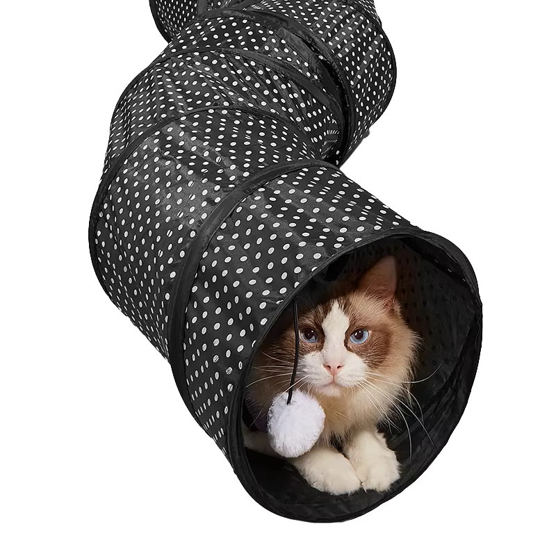 CAWAYI KENNEL Katzentunnel S-Form, Katzenspielzeug, zusammenklappbar - Bild 4