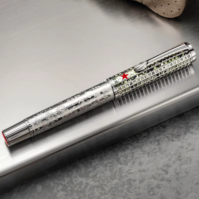 Hongdian WA35 Space Collection Füllfederhalter aus Metall in Silber als limitiertes Kalligraphie-Schreibinstrument - Bild 3