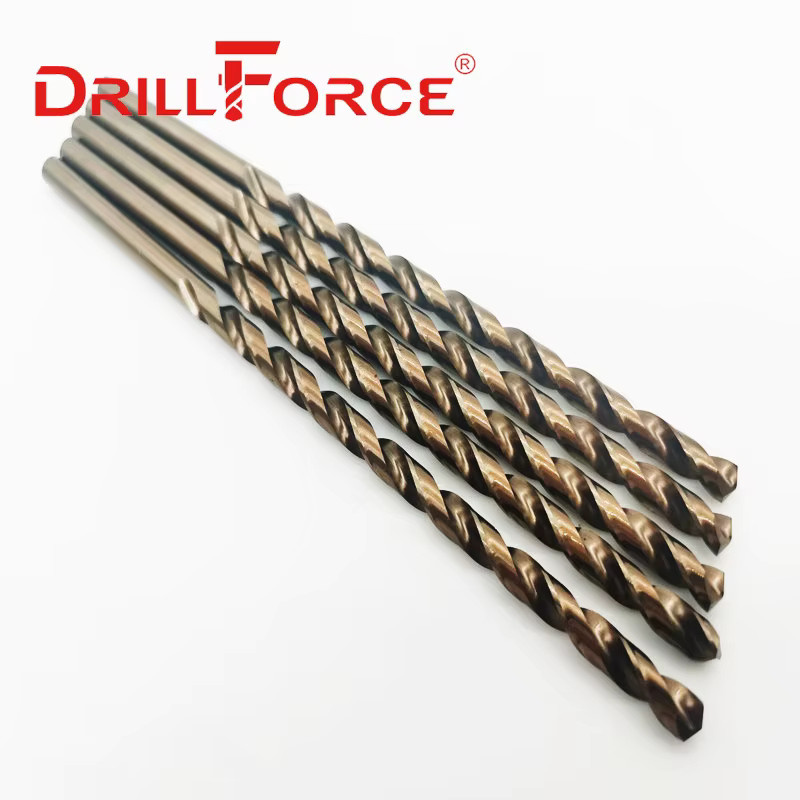 Drillforce Tools HSSCO 5 % M35 Kobalt Spiralbohrer für Edelstahl, legierter Stahl und Gusseisen, Farbe: Silber - Bild 2