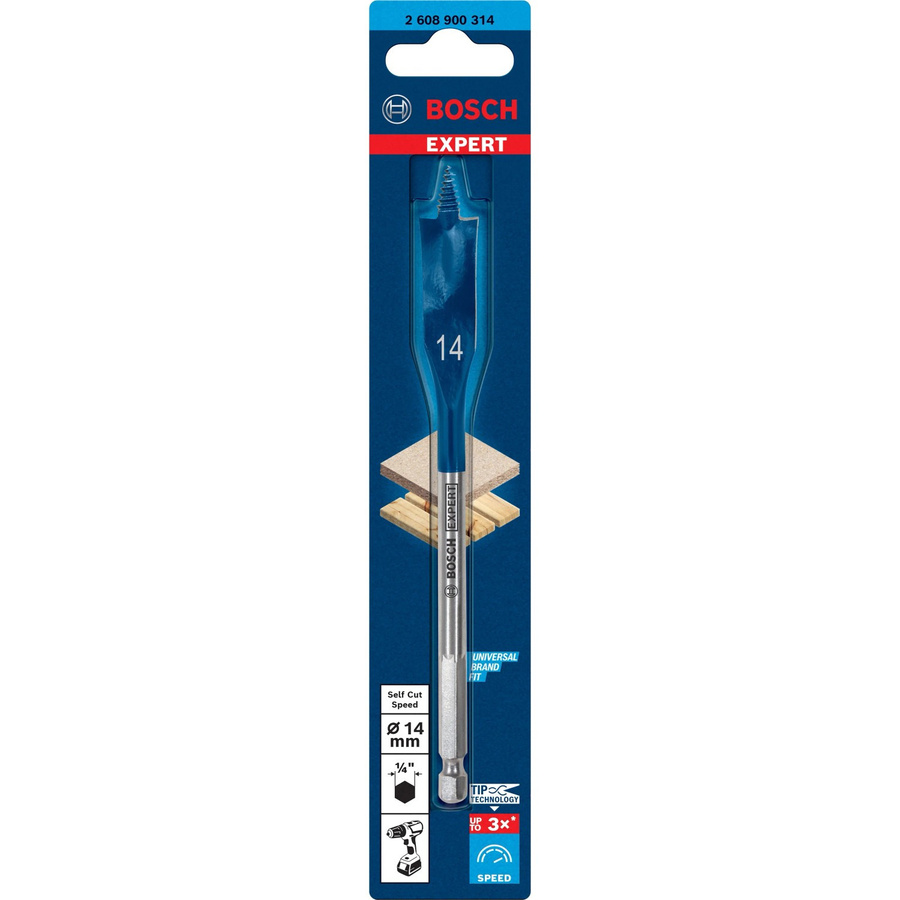 Bosch Expert Selfcut Flachfräsbohrer für Holz in Blau Durchmesser: 14 mm, Länge: 152 mm - Bild 2
