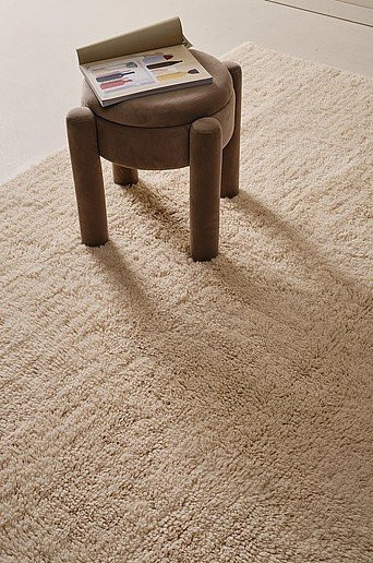 EZBET Florteppich beige aus Wolle und Baumwolle handgetuftet und fleckresistent - Bild 1