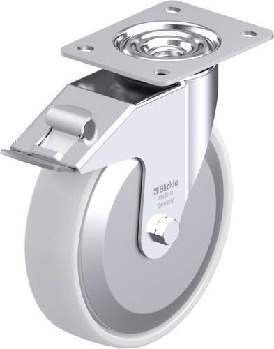 Blickle Lenkrolle LE-PO 200G-FI-FA mit Feststeller, weiß, Rad-Durchmesser: 20 cm, Tragfähigkeit: 300 kg - Bild 1
