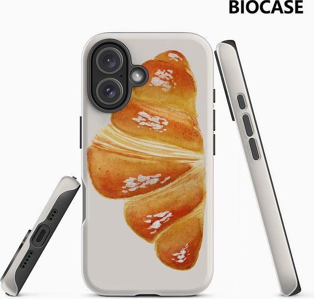 Croissant Handyhülle für iPhone 17 16 15 14 13 12 Pro Max Plus mit doppelschichtiger Rückseite in Multicolour - Bild 1