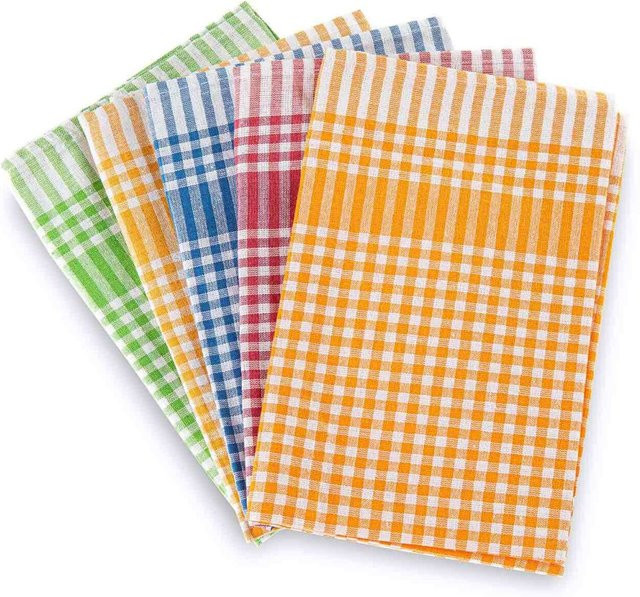 bertsch Hotelwäsche Geschirrtücher 5er Set, kariert, mehrfarbig, Baumwolle, Breite: 50 cm, Länge: 70 cm - Bild 1
