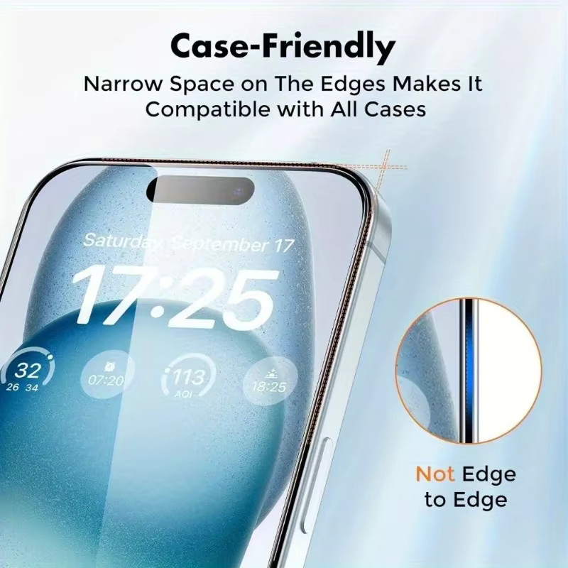 3 Stück hochauflösende Displayschutzfolie transparent für Apple iPhone 17 16 Pro Max 17Air 16e 15 14 Pro 13 12 11 Pro - Bild 4