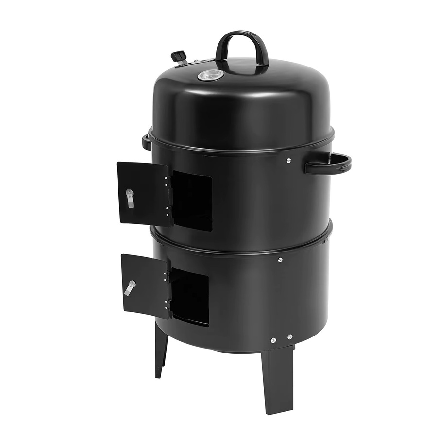 Bymaocar 3-in-1 Multifunktionaler BBQ Grill Smoker Holzkohlegrill in Schwarz für Outdoor-Kochen, Räuchern und Camping - Bild 6