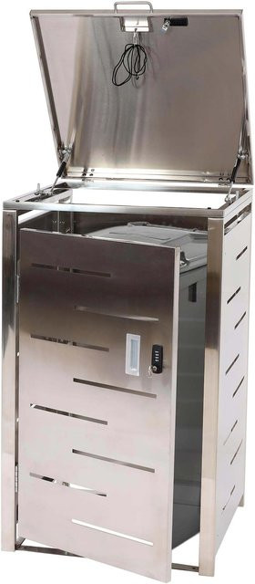 Mülltonnenverkleidung MCW-E83 Mülltonnenbox aus Edelstahl in Silber, B/T/H: 103 x 60 x 62 cm - Bild 1