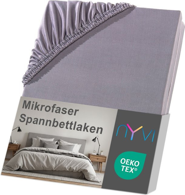 NYVI DreamScience Spannbettlaken aus Mikrofaser für Boxspringbetten, Grau, B/T: 180 x 200 cm, Höhe: 40 cm - Bild 1