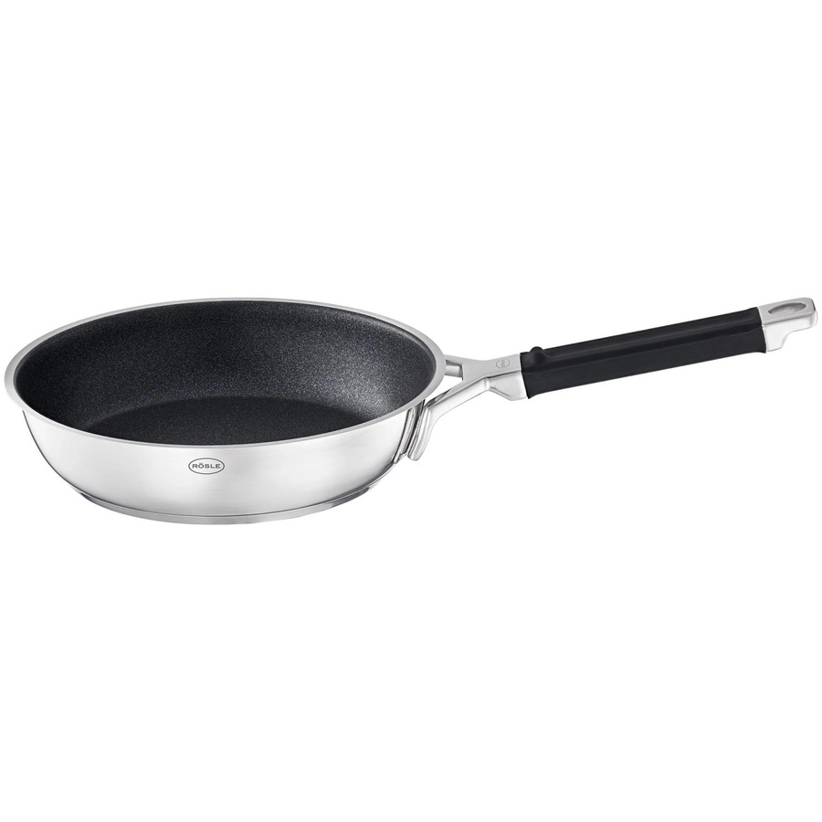RÖSLE Bratpfanne Silence Pro mit ProResist Antihaftversiegelung, silber/schwarz, Durchmesser: 24 cm, Höhe: 9,5 cm - Bild 2