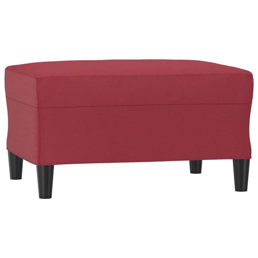vidaXL Fußhocker in Weinrot aus Kunstleder, modern und rechteckig, B/T/H: 70 x 55 x 41 cm - Bild 2