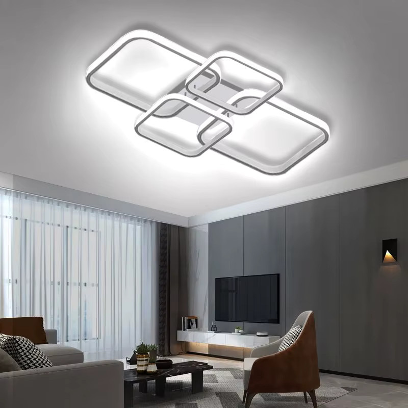 ASCELINA Nordic LED Deckenlampe aus Aluminium in Schwarz oder Weiß für Wohnzimmer und Schlafzimmer - Bild 3