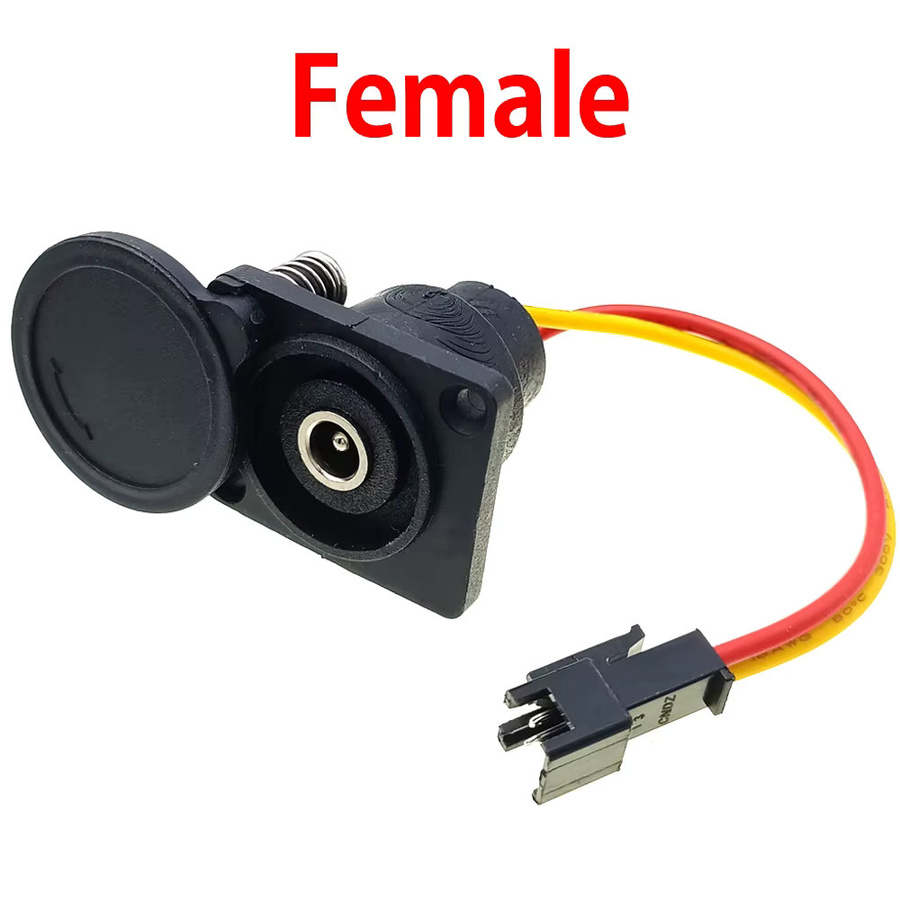 HBXINTAO DC2.1/2.5 Ladegerät Steckdose für elektrische Fahrrad Lithium-Batterien, 36V/48V/60V, Schwarz, mit runden männlichen und weiblichen Steckverbindern - Bild 5