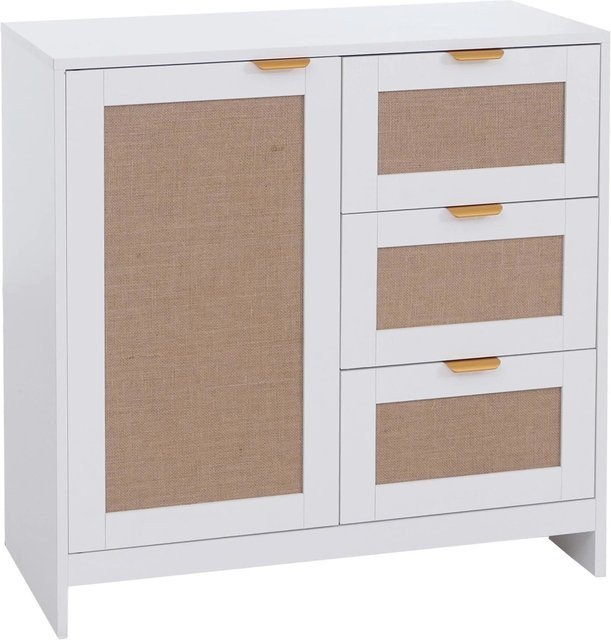 MCW Kommode P50 mit Leinenfront aus MDF und Melamin in Weiß, B/T/H: 80 x 40 x 80 cm - Bild 2