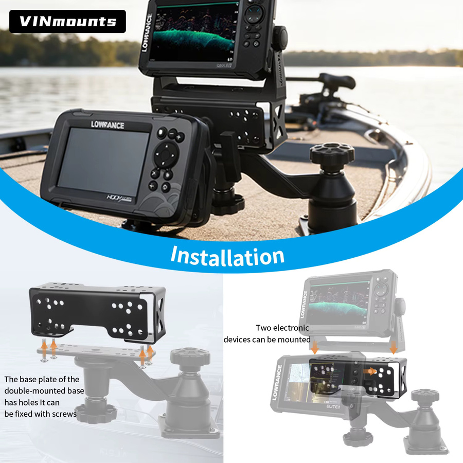 VINmounts Schwerlast-Metall-Montagehalterung in Schwarz für Marine, Fahrzeuge und Industrie - Bild 3