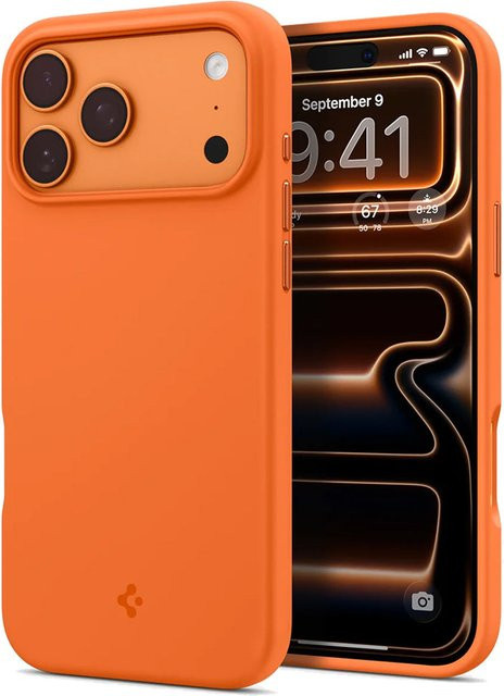 Spigen Silicone Fit MagSafe Schutzhülle für Apple iPhone 17 Pro Max in Orange - Bild 1
