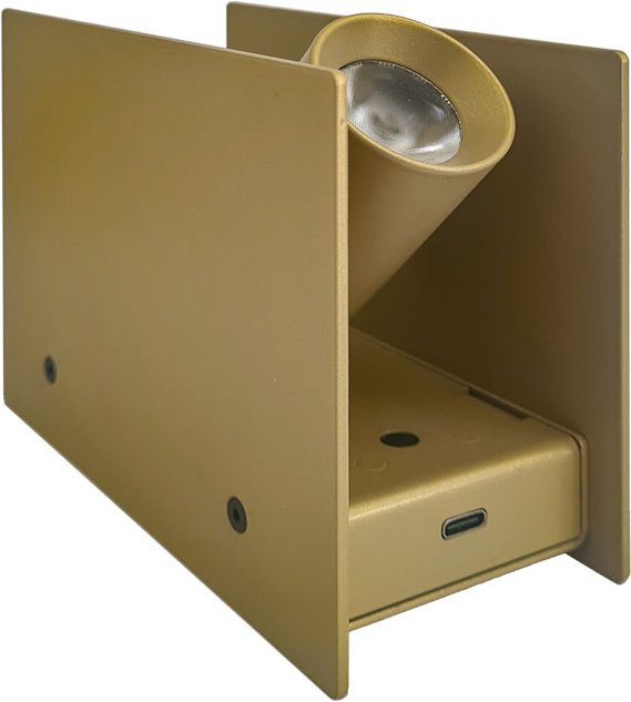 Nemo Lighting Plint Battery Mini LED-Akkuleuchte in Gold/Messing, dimmbar und verstellbar - Bild 1