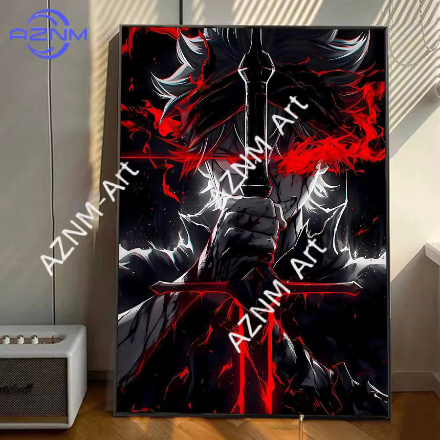 Japanisches Anime Poster Asta Demon Black Clover Vintage Wandkunst für dein Zuhause oder Arbeitszimmer in Schwarz - Bild 5