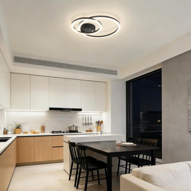 Cliheet 23W LED-Deckenleuchte 2-Ring Cross in Weiß, 4000K Neutralweiß, Durchmesser: 40 cm - Bild 1