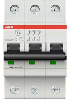 ABB S203M-Z1 Leitungsschutzschalter 1A 400V grau - Bild 1