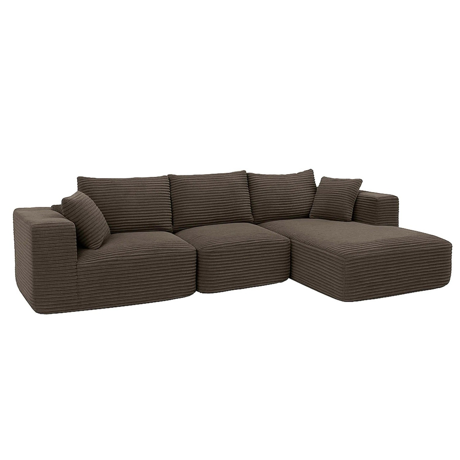 MCW Sofa-Garnitur P20 in Braun mit Cord-Bezug und Liegefläche rechts - Bild 2
