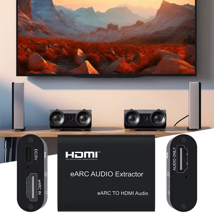Konsenda HDMI ARC Audio-Extraktor Konverter in Schwarz für eARC/ARC zu HDMI Audio mit Unterstützung für CEC, PCM 2.0, 5.1CH und 7.1CH - Bild 6