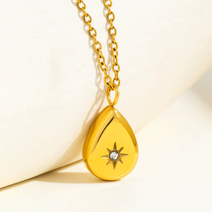 Anhänger-Halskette Edelstahl, Gold, Zirkonia, Damen - Bild 2