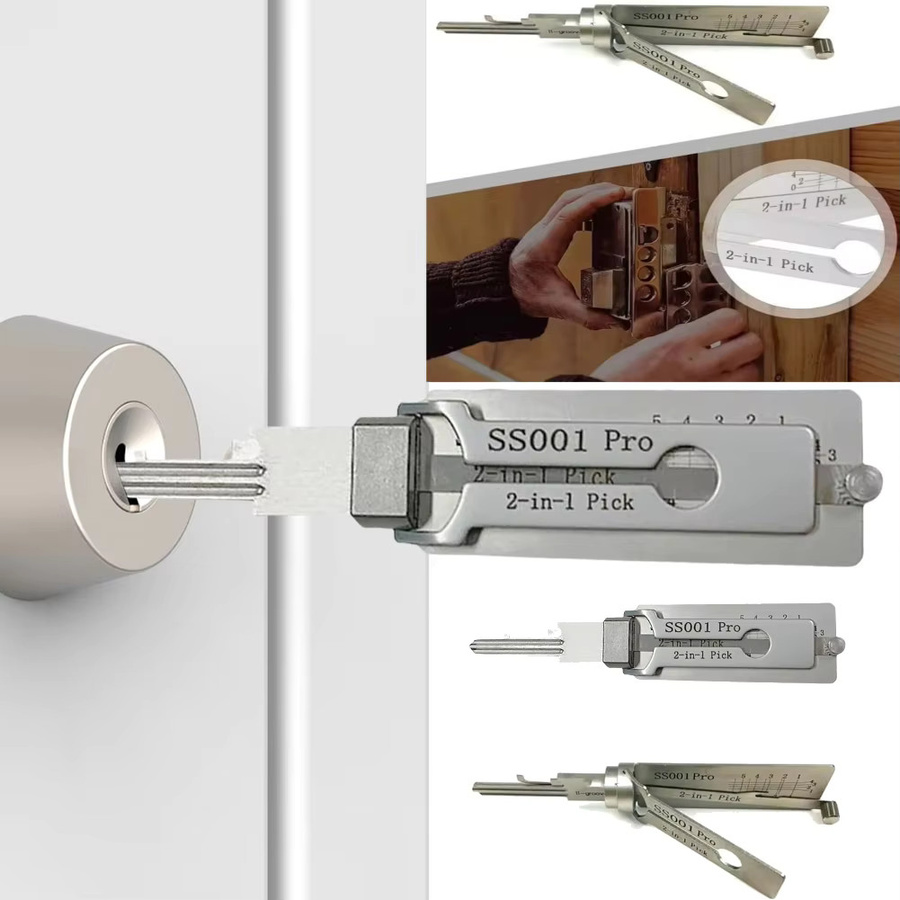 Alloet Edelstahl Schlüssel Decoder und Präzisions-Pickup-Kit in Silber für Türschloss-Wartung und Reparatur - Bild 2