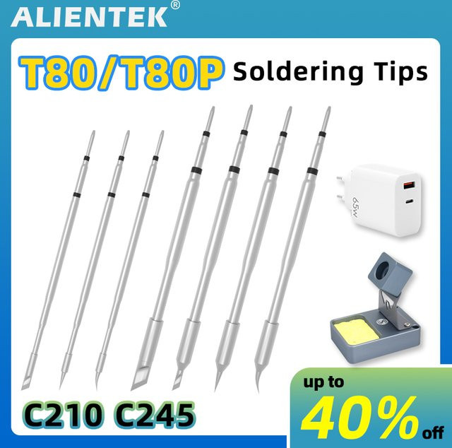Alientek Lötspitze T80-I Ku mit Heizkern für T80/T80P und T12 Lötstationen, Farbe: Silber - Bild 1
