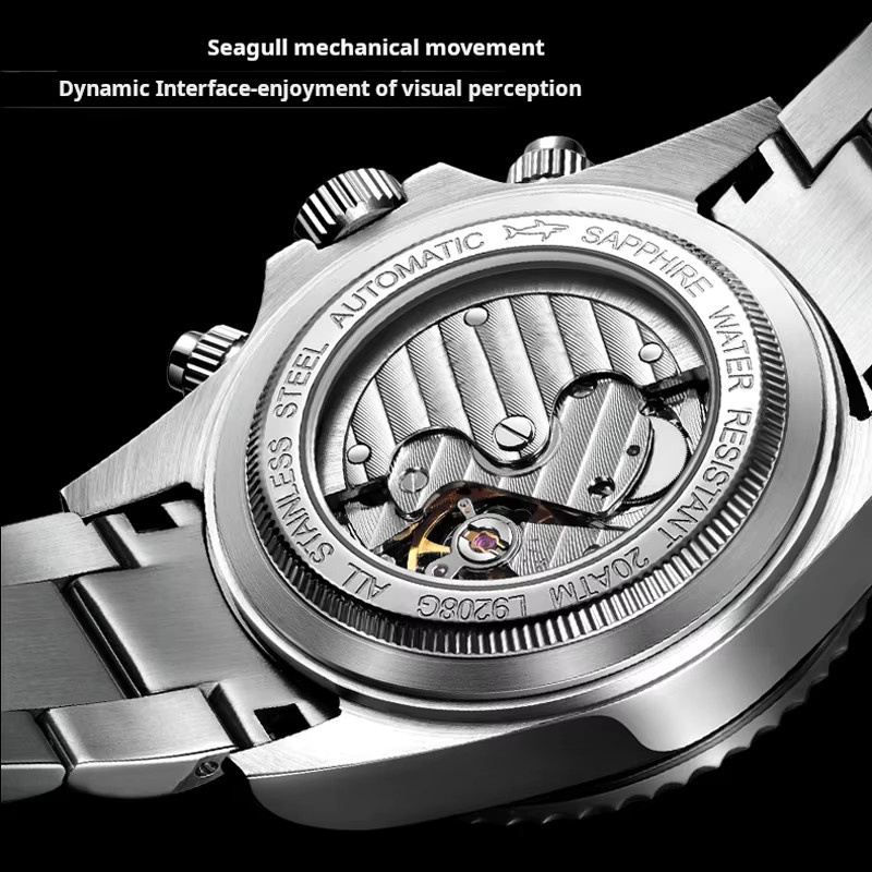 LOREO Armbanduhr Automatik, Edelstahl, Blau, Herren, 20 ATM - Bild 4