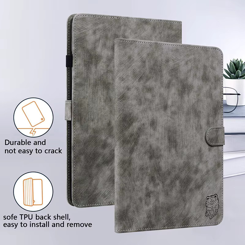 Samsung Ledertasche Hülle für Galaxy Tab A11 A9 Plus S5e A8 A7 Lite in Grün und Grau - Bild 2