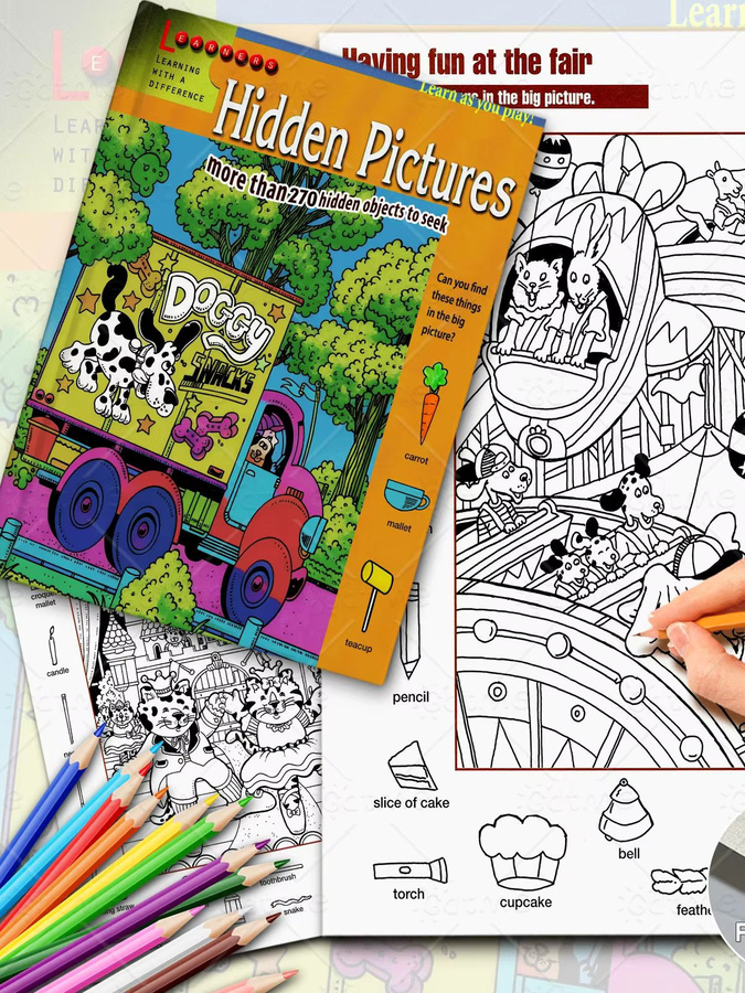 Verstecktes-Objekt-Puzzle und Malbuch für Erwachsene in Multicolor zur Förderung der Konzentration und zum Stressabbau - Bild 3