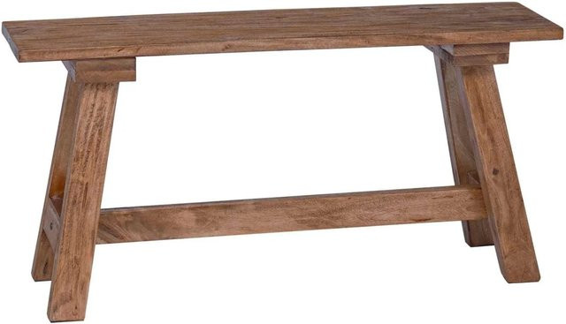 vidaXL Bank aus Mahagoniholz in Natur Braun B/T/H: 93 x 26 x 45 cm - Bild 1