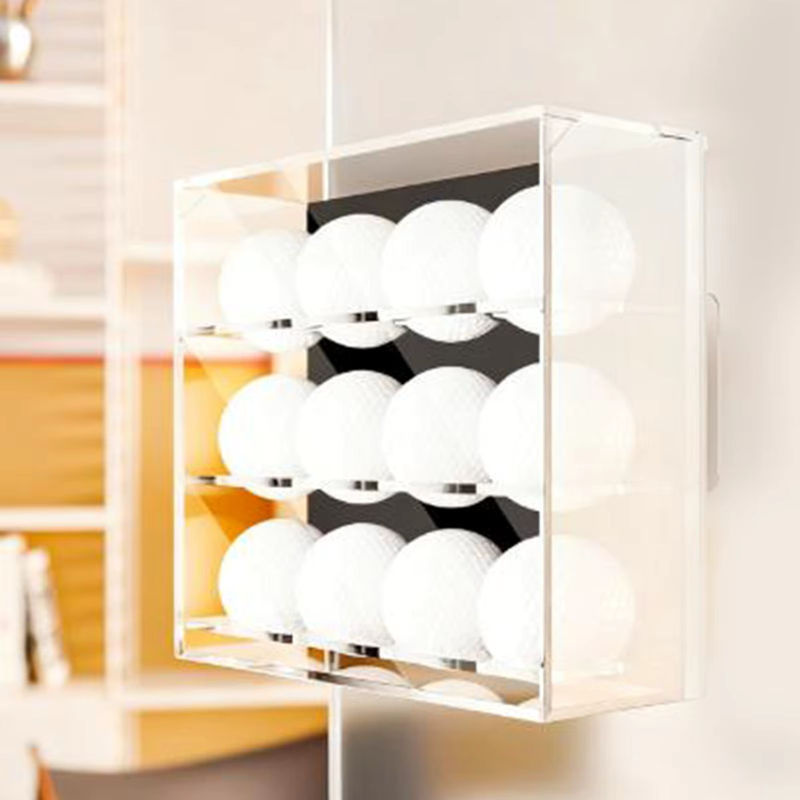 Tooyful Golfball-Vitrine als Wandregal für 12 Bälle, Schwarz und Transparent - Bild 3